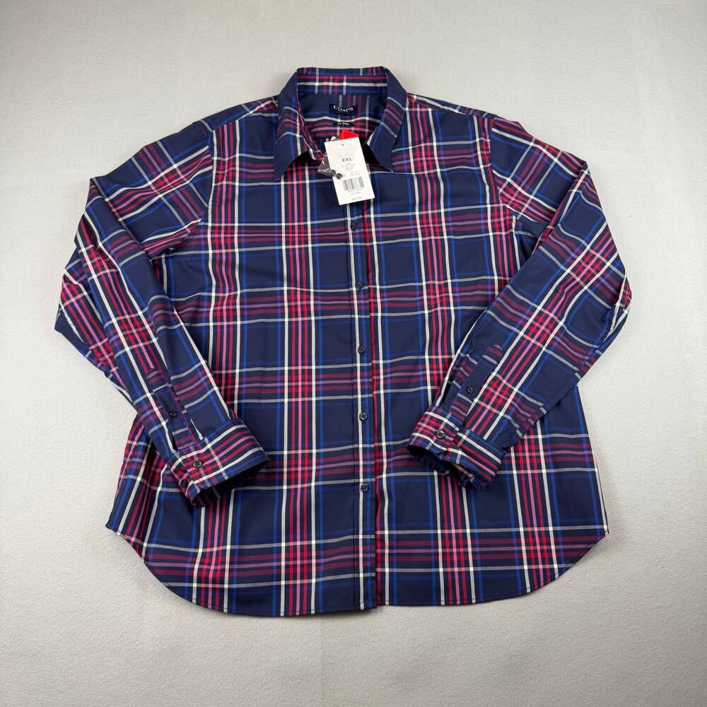 CHAPS button up men's shirt blue and red - NWT - Size XXL